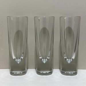 Set of 3 VTG Carlo Moretti Italian Cocktail Clear Bullet Glasses Weighed Base